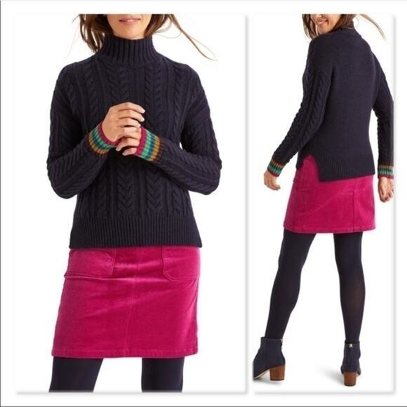 Boden Winifred Cable Knit Sparkle Cuff Sweater XS NWOT - Picture 1 of 5